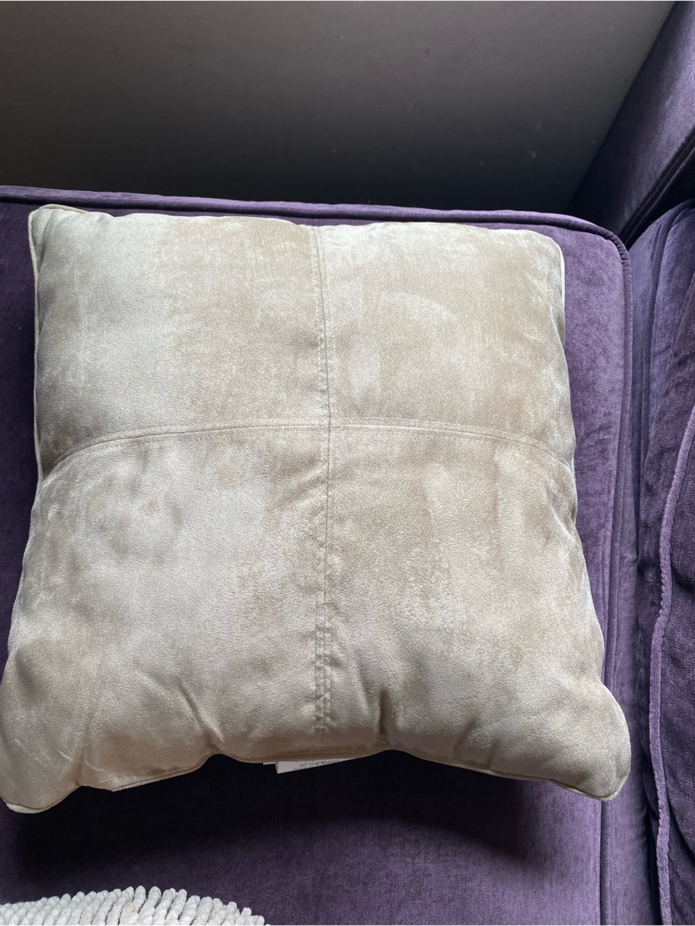 NEW Beige Suede Decorative Throw Pillow - Home Accents